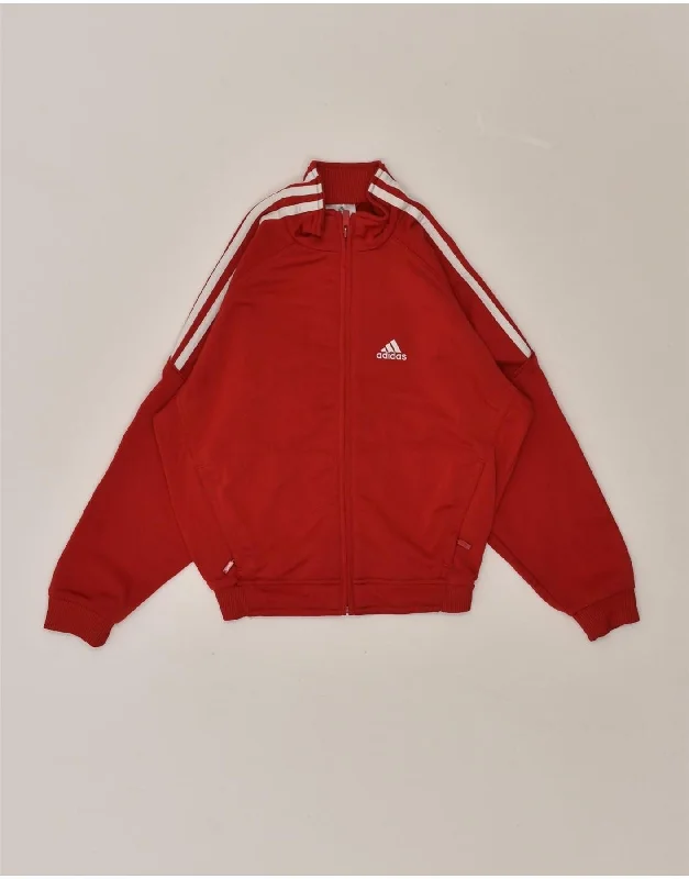 men's winter jackets with hood -ADIDAS Boys Tracksuit Top Jacket 7-8 Years Red