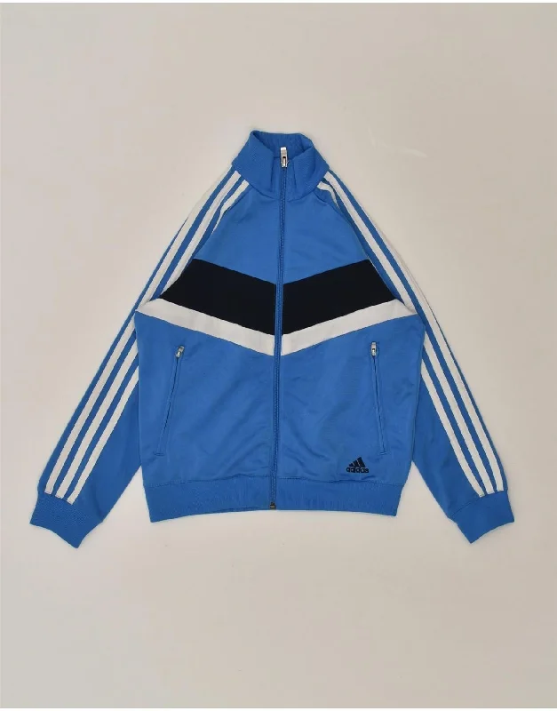 men's softshell winter jackets -ADIDAS Boys Tracksuit Top Jacket 9-10 Years Blue Colourblock Polyester