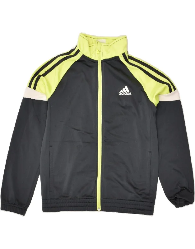 men's stylish jackets for winter -ADIDAS Boys Tracksuit Top Jacket 9-10 Years Grey Colourblock Polyester