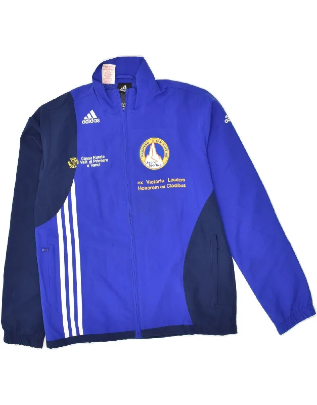 men's quilted jackets for winter -ADIDAS Girls Tracksuit Top Jacket 11-12 Years Blue Colourblock Polyester