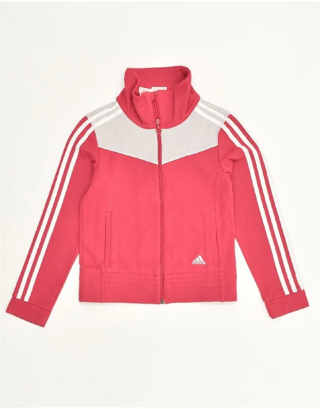 men's casual blazers -ADIDAS Girls Tracksuit Top Jacket 11-12 Years Pink Colourblock Cotton