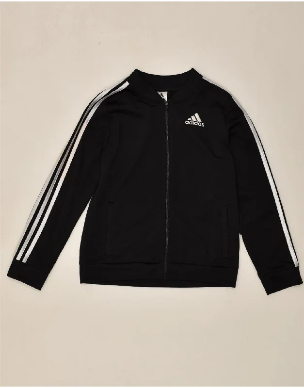 men's thick warm jackets -ADIDAS Girls Tracksuit Top Jacket 15-16 Years XL Black Polyester