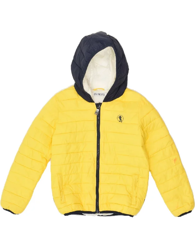 men's leather jackets -BIKKEMBERGS Boys Hooded Padded Jacket 9-10 Years Yellow Polyamide