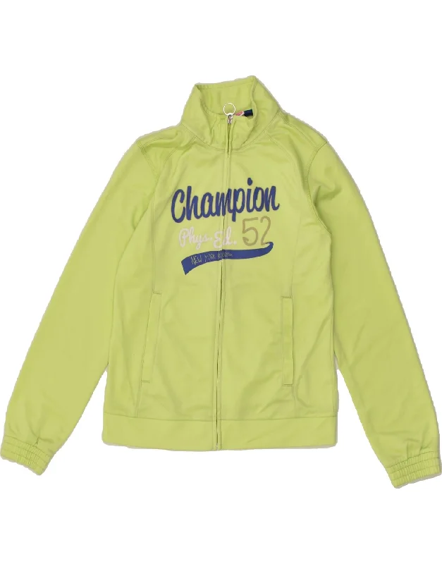 men's sports jackets for work -CHAMPION Boys Graphic Tracksuit Top Jacket 11-12 Years Large  Green