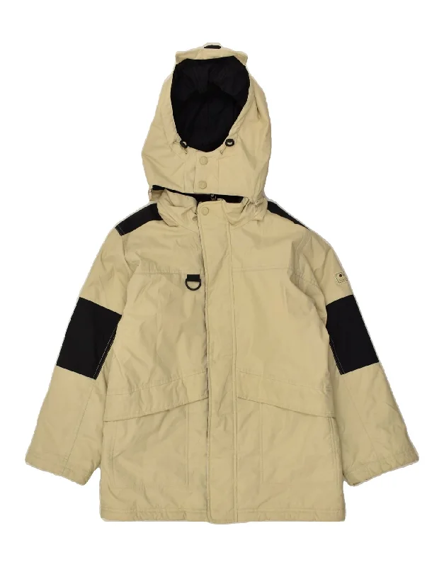 men's warm parkas for winter -CHAMPION Boys Hooded Windbreaker Jacket 11-12 Years Beige Polyester