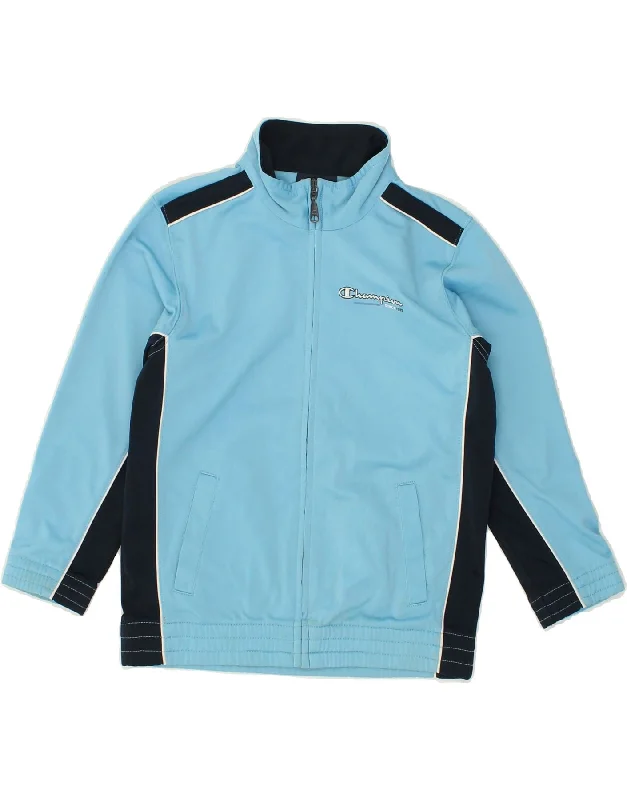 men's stylish outdoor jackets -CHAMPION Boys Tracksuit Top Jacket 5-6 Years XS Blue Polyester