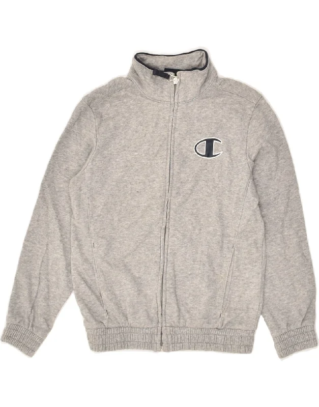 men's stylish black jackets -CHAMPION Boys Tracksuit Top Jacket 7-8 Years Small Grey Cotton