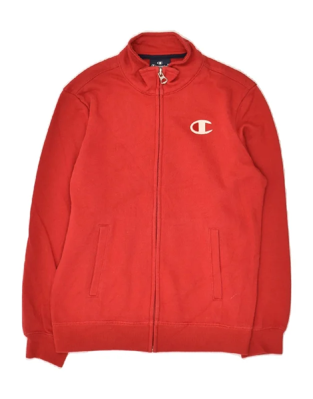 men's tailored jackets -CHAMPION Boys Tracksuit Top Jacket 7-8 Years Small  Red