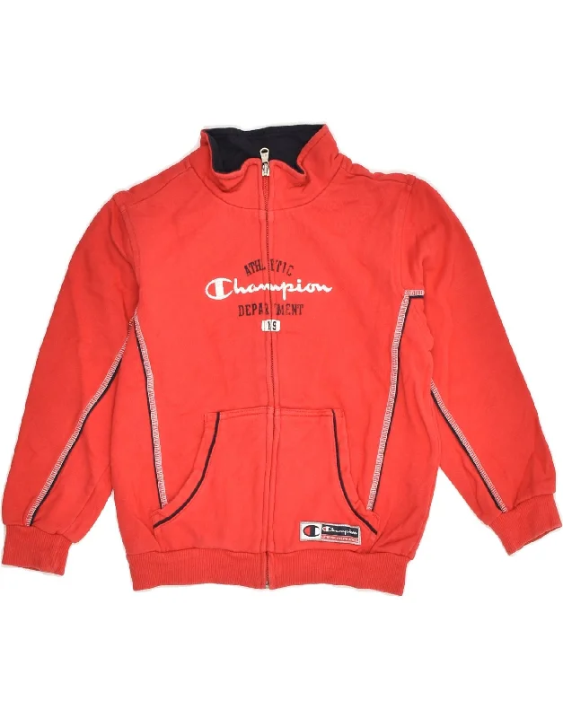 men's packable jackets -CHAMPION Girls Graphic Tracksuit Top Jacket 5-6 Years XS Red Cotton