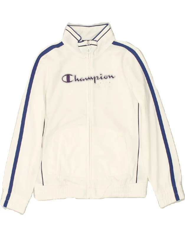 men's stylish jackets for winter -CHAMPION Girls Graphic Tracksuit Top Jacket 5-6 Years XS White