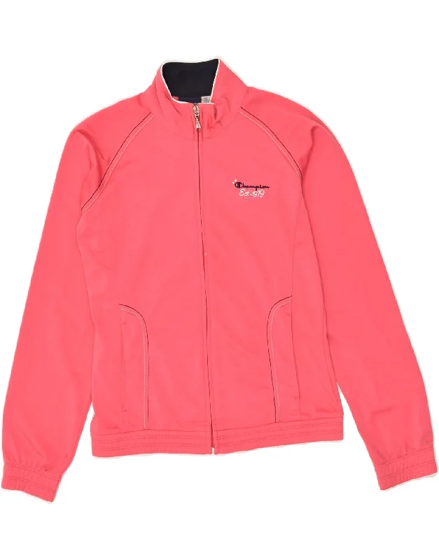 men's vintage jackets -CHAMPION Girls Tracksuit Top Jacket 13-14 Years XL Pink Polyester