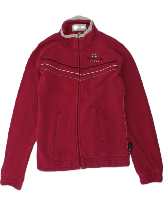 men's stylish parkas -CHAMPION Girls Tracksuit Top Jacket 9-10 Years Medium Red Cotton