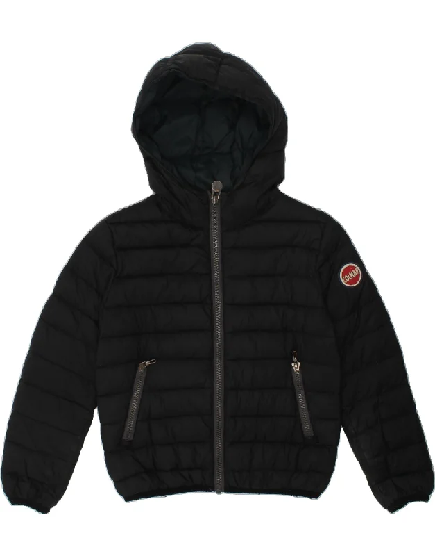 men's winter jackets with hood -COLMAR Boys Hooded Padded Jacket 3-4 Years Black Polyester