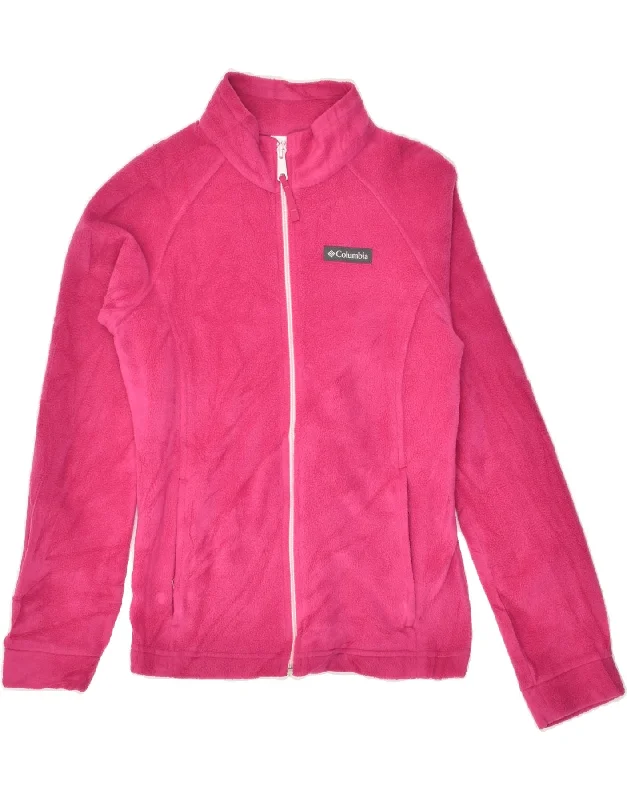 men's fashionable jackets -COLUMBIA Girls Fleece Jacket 10-11 Years Medium  Pink Polyester