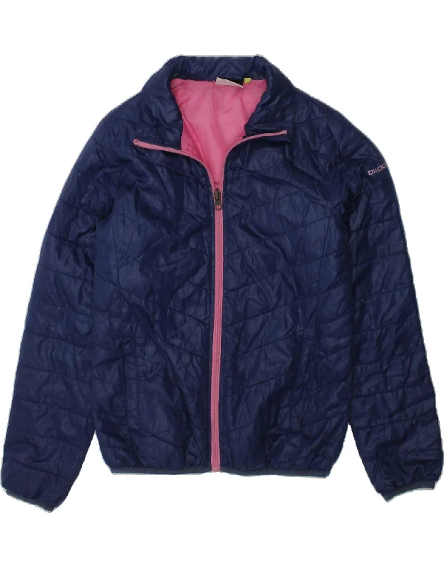 men's casual jackets -DIADORA Girls Padded Jacket 9-10 Years Large Navy Blue Polyester