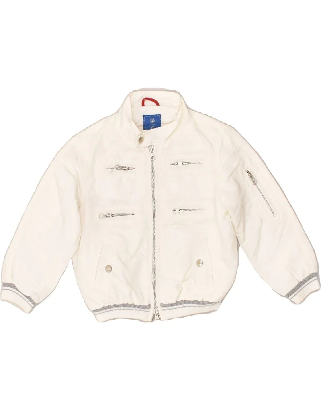 men's quilted jackets for winter -FAY Boys Bomber Jacket 3-4 Years White