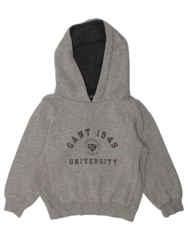 men's graphic hoodies for streetwear -GANT Girls Graphic Hoodie Jumper 5-6 Years Small Grey Cotton