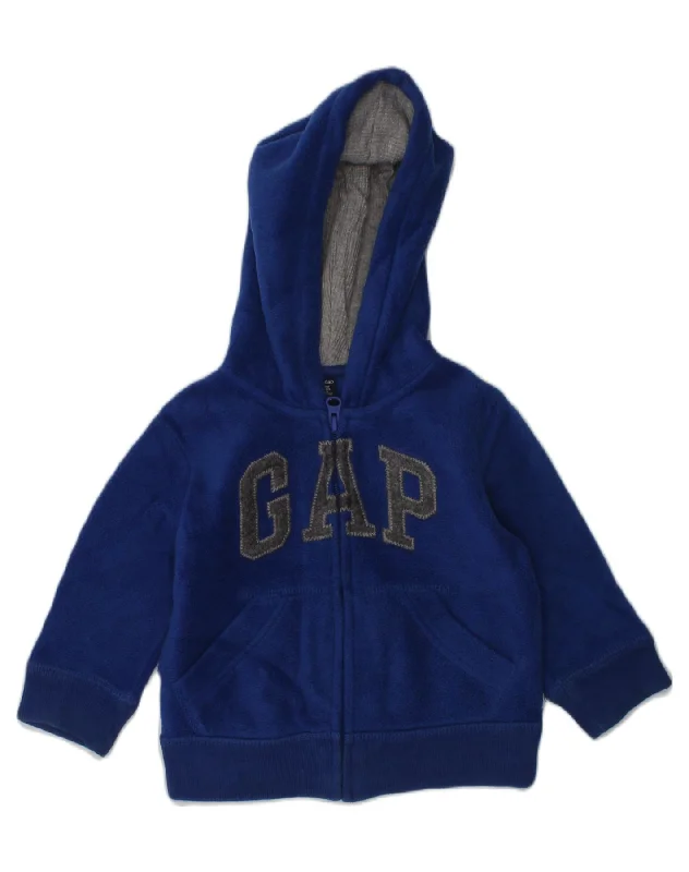 men's warm jackets for fall -GAP Baby Boys Hooded Graphic Fleece Jacket 12-18 Months Navy Blue