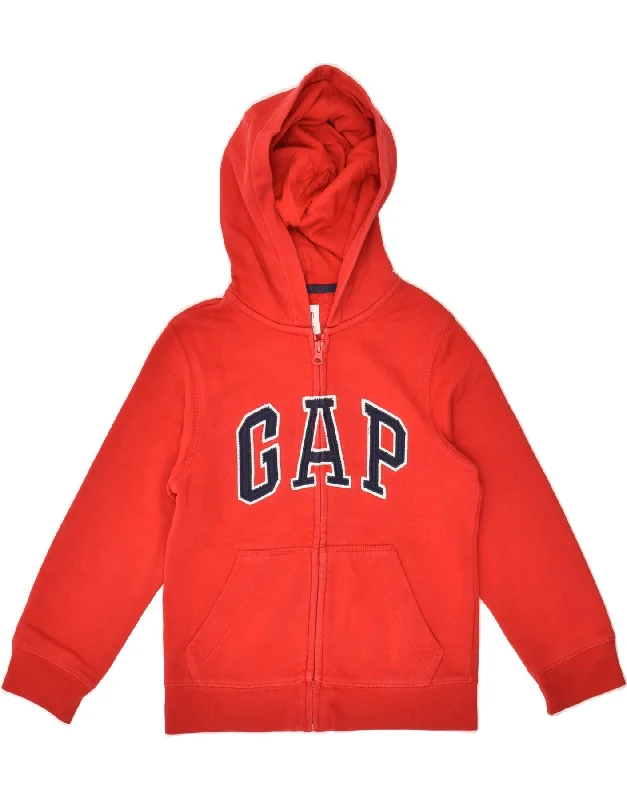 men's zip hoodie with drawstrings -GAP Boys Graphic Hoodie Jumper 6-7 Years Small  Red Cotton