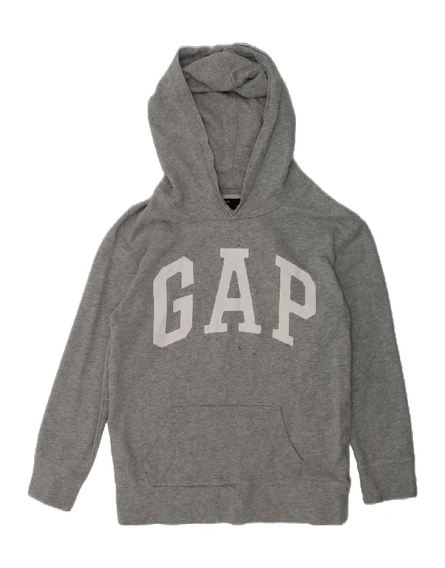 men's graphic hoodies -GAP Girls Graphic Hoodie Jumper 10-11 Years Grey