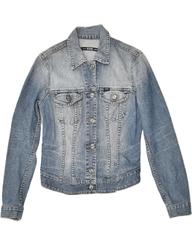 men's slim-fit jackets -GAS Girls Denim Jacket 11-12 Years Blue Cotton