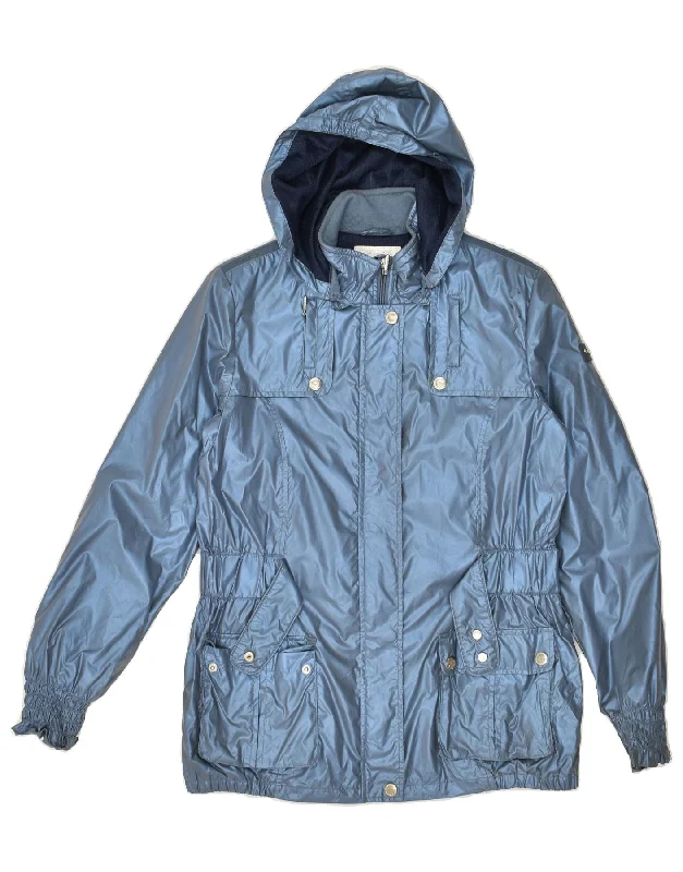 men's fleece-lined jackets -GEOX Girls Hooded Rain Jacket 11-12 Years Blue Polyamide