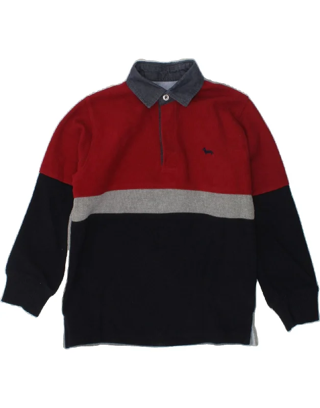 men's hoodie with bold prints -HARMONT & BLAINE Boys Polo Neck Sweatshirt Jumper 5-6 Years Red