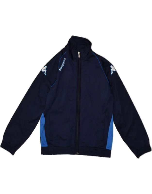 men's formal winter jackets -KAPPA Boys Tracksuit Top Jacket 9-10 Years Navy Blue Polyester