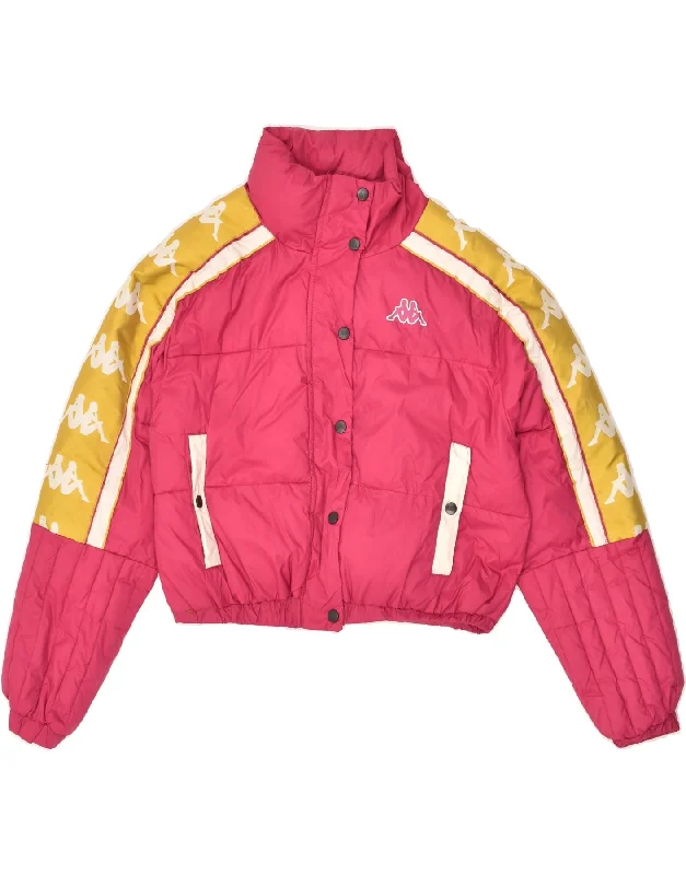 men's windbreaker jackets -KAPPA Girls Padded Jacket 13-14 Years Small Pink Nylon