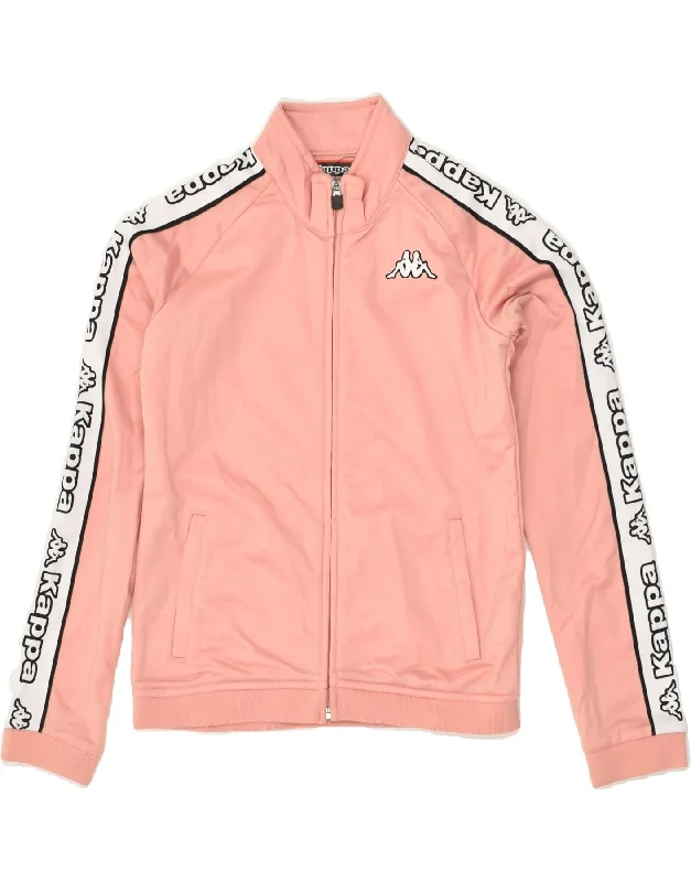 men's slim-fit jackets -KAPPA Girls Tracksuit Top Jacket 11-12 Years Pink Polyester