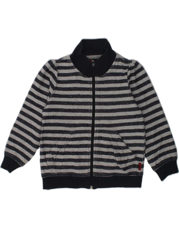 men's denim jackets -KAPPA Girls Tracksuit Top Jacket 3-4 Years Navy Blue Striped Cotton