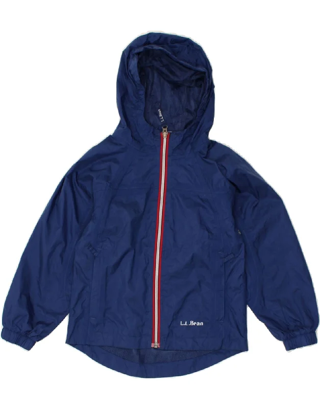 men's slim-fit jackets for work -L.L.BEAN Boys Hooded Rain Jacket 5-6 Years Navy Blue Nylon