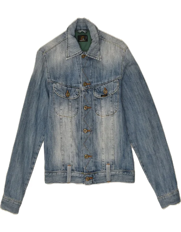 men's jacket with hoodie -LEE Boys Denim Jacket 13-14 Years Large  Blue Cotton