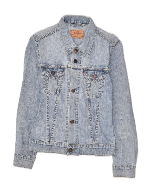 men's classic jackets -LEVI'S Girls Denim Jacket 7-8 Years XS Blue Cotton