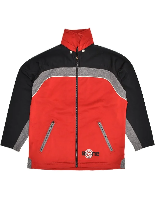 men's insulated winter jackets -LOTTO Boys Tracksuit Top Jacket 13-14 Years 2XL Red Colourblock Polyester