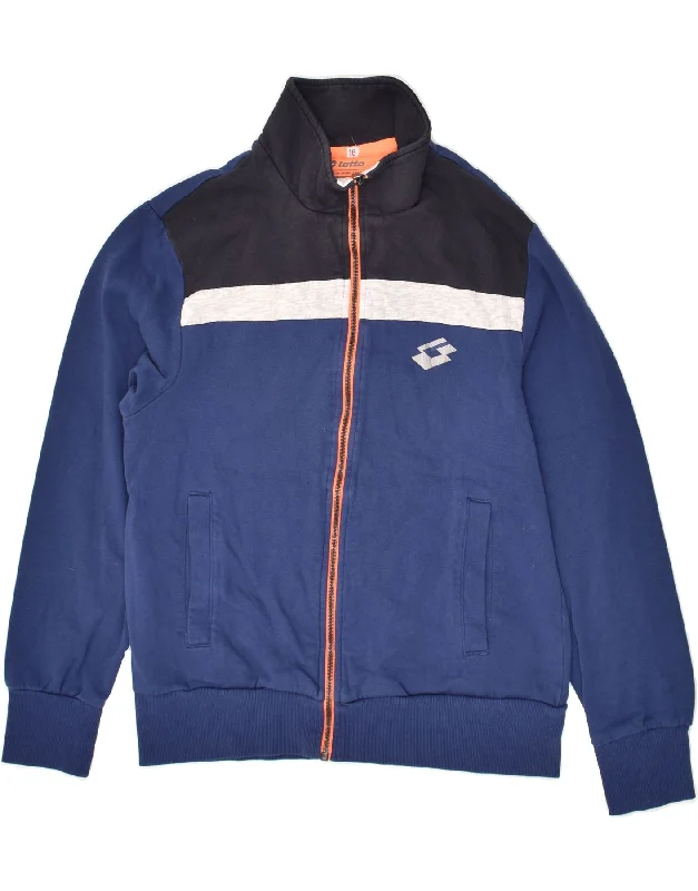 men's puffer jackets -LOTTO Boys Tracksuit Top Jacket 15-16 Years Medium Blue Colourblock Cotton