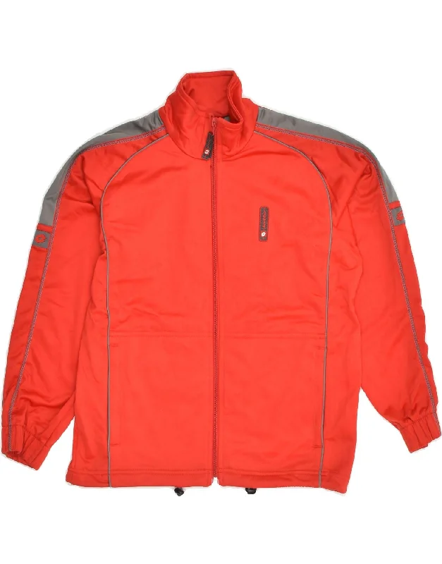 men's stylish outdoor jackets -LOTTO Boys Tracksuit Top Jacket 9-10 Years Small Red Colourblock Polyester