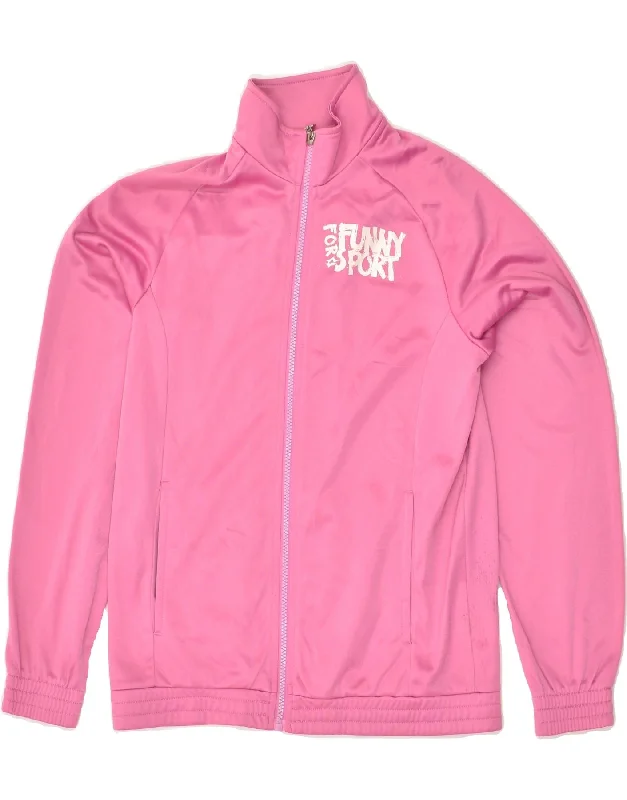 men's stylish parkas -LOTTO Girls Tracksuit Top Jacket 15-16 Years Pink Polyester