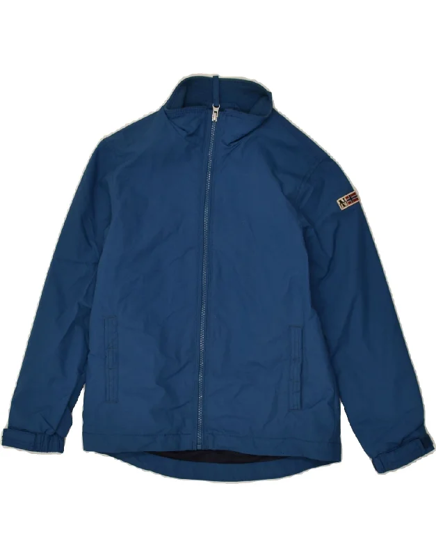 men's windproof jackets -NAPAPIJRI Boys Windbreaker Jacket 7-8 Years Blue Polyester