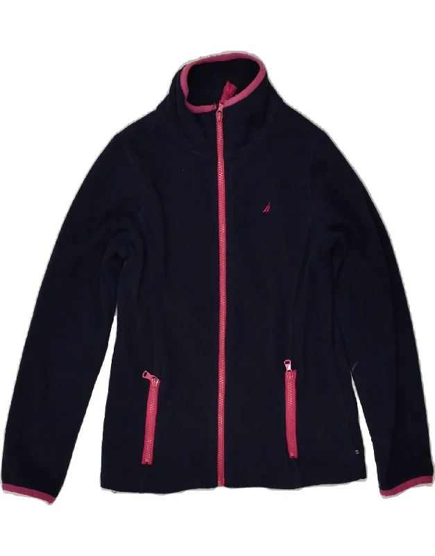 men's fashionable winter jackets -NAUTICA Girls Fleece Jacket 9-10 Years Navy Blue Polyester