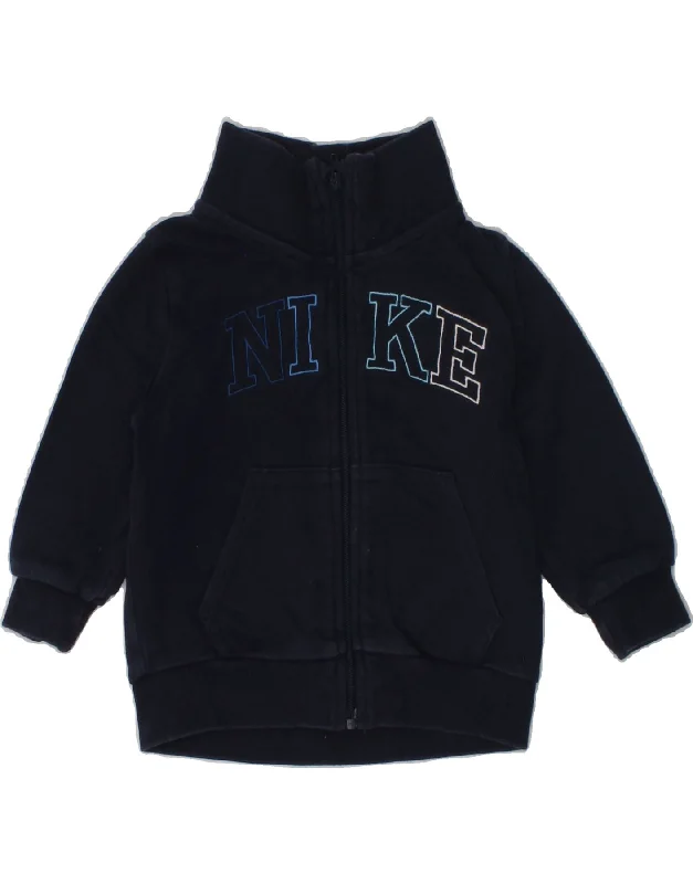 men's down jackets -NIKE Baby Boys Graphic Tracksuit Top Jacket 6-9 Months Navy Blue Cotton