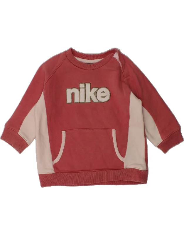 men's oversized hoodie sweatshirt -NIKE Baby Girls Graphic Sweatshirt Jumper 12-18 Months Red Colourblock