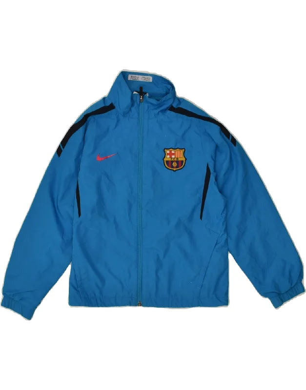 men's slim-fit jackets for work -NIKE Boys FCB Graphic Tracksuit Top Jacket 6-7 Years XS Blue Polyester