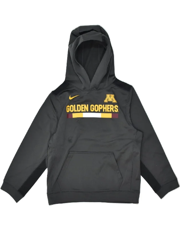 men's casual zip-up hoodies -NIKE Boys Golden Gophers Graphic Hoodie Jumper 10-11 Years Medium Grey