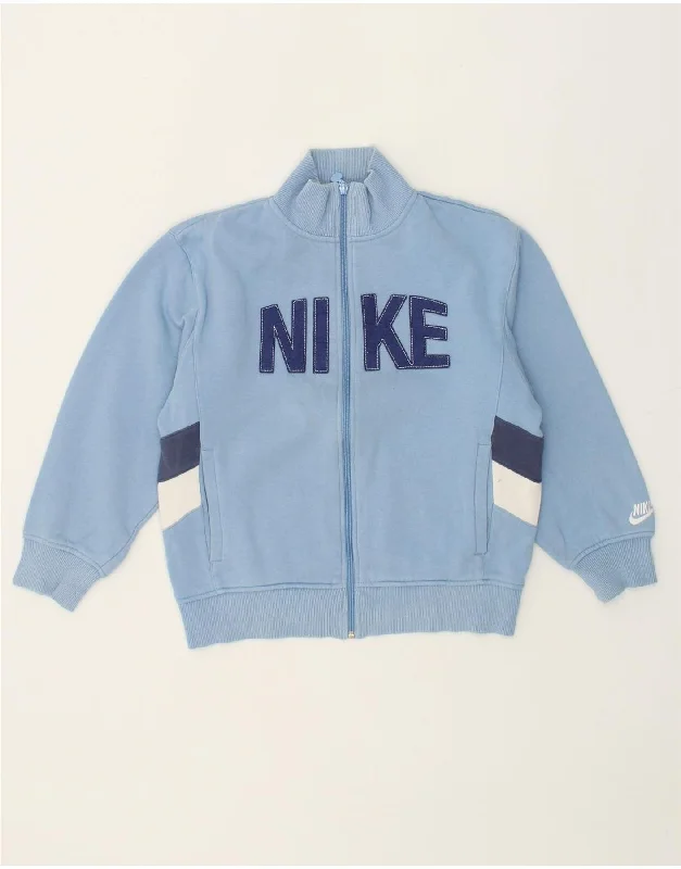 men's jacket for autumn wear -NIKE Boys Graphic Tracksuit Top Jacket 10-11 Years Medium Blue Colourblock