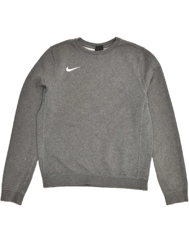 men's athletic hoodies -NIKE Boys Sweatshirt Jumper 13-14 Years XL Grey Cotton