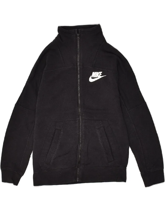 men's stylish leather bomber jackets -NIKE Boys Tracksuit Top Jacket 10-11 Years Medium  Black Cotton