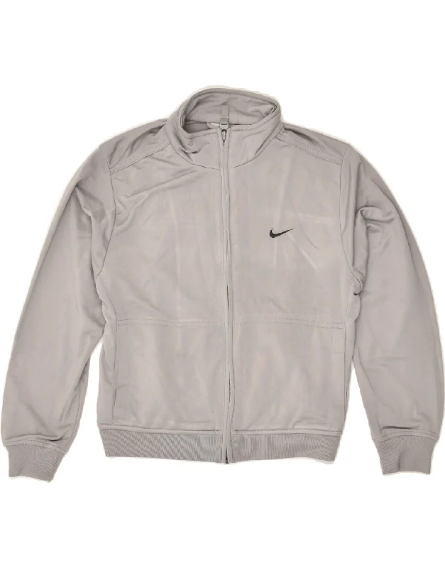 men's fashionable winter jackets -NIKE Boys Tracksuit Top Jacket 9-10 Years Small Grey Polyester