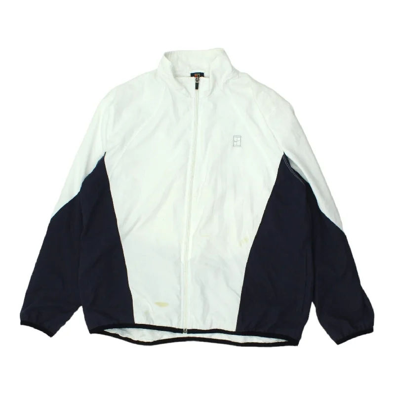 men's sports jackets -Nike Court Boys White Full Zip Track Jacket | Vintage 90s Tennis Sportswear VTG