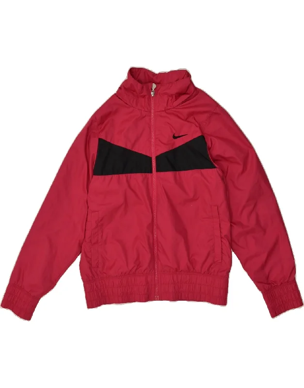 men's outdoor fleece jackets -NIKE Girls Rain Jacket 13-14 Years XL Red Polyester